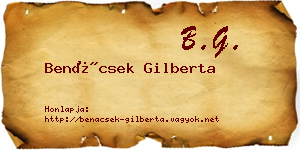 Benácsek Gilberta névjegykártya